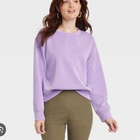 A New Day XS & Small Purple Ribbed Sweatshirt - Picture 1 of 3